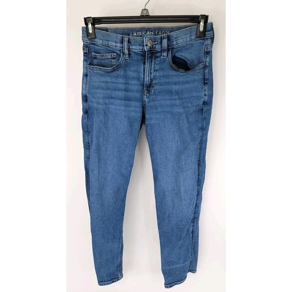 American Eagle Jeans Womens 4 Stretch 90s Straight Light Wash Blue Denim Pants